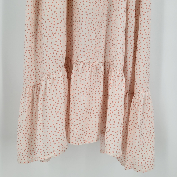 SADIE & SAGE Lady Laranja Polkadot Boho Cottage Dress Cream Peach - Picture 12 of 15